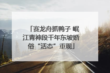 赛龙舟抓鸭子 岷江青神段千年东坡婚俗“活态”重现